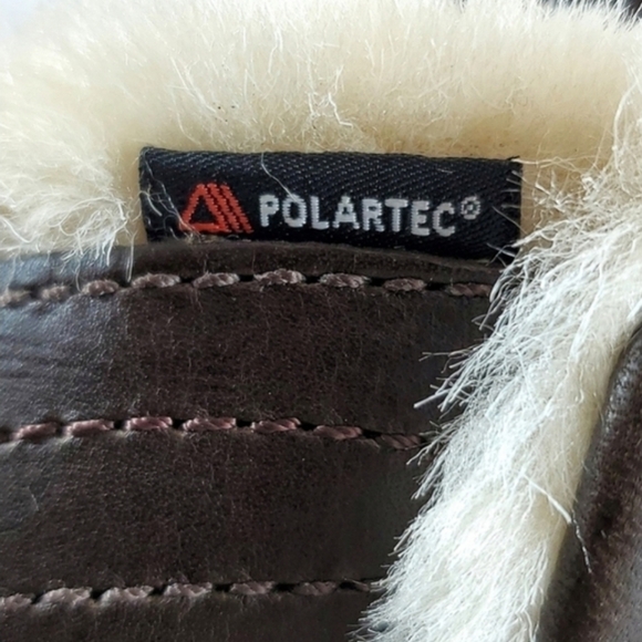 Merrell Nicolette Boots Polartec Brown Waterproof Leather Zip Up Faux Fur Size 6 - Picture 11 of 14